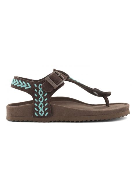 SLOFISandalo infradito in pelle scamosciata COLORS OF CALIFORNIA | HC.BIO602MOKA TURCHESE